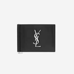 New W/ Tags Saint Laurent Monogram YSL Logo Money Clip Wallet $550.00 *Sold Out*